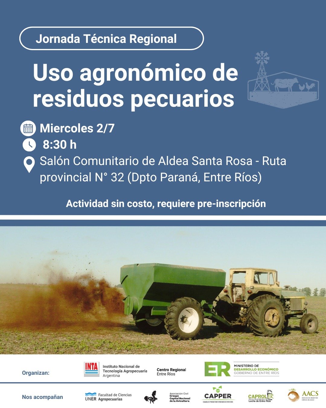 Jornada Técnica de Uso Agronómico de residuos pecuarios en Aldea Santa Rosa
